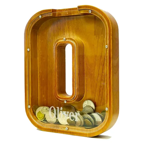 Vista 31 de Alcancía personalizada grande de madera con letras, alcancía de monedas, alcancía personalizada con nombre, puede usarse como regalo de Navidad