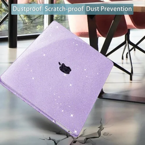 Vista 6 de Mektron Funda con purpurina para MacBook Pro 2020 de 13 pulgadas A2338 M2 compatible con versión 2021 2022 M1 A2289 A2251, cubierta rígida
