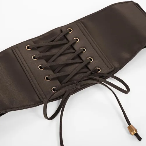 Vista 3 de Scarlet Darkness Cinturón de cintura para mujer, corsé atado, cinturón elástico para Renacimiento Steampunk