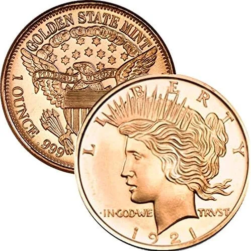 Vista 15 de Moneda redonda de cobre puro .999 de 1 oz (Apolo 11 50 aniversario)