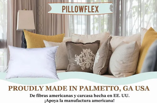 Vista 5 de Pillowflex Juego de 2 rellenos de almohada sintéticos de plumón alternativo para fundas (12 x 24 pulgadas)