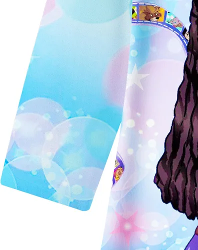 Vista 5 de Poterloy Wish Asha - Vestido de princesa para niñas, disfraz de estrellas de fantasía con volantes, falda larga, ropa casual de 2 a 10 años