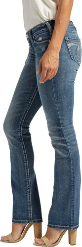 Vista 2 de Silver Jeans Co. Jeans ajustados de tiro bajo para mujer Tuesday