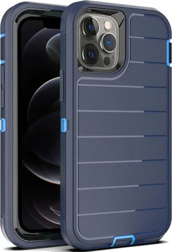 Vista 12 de YmhxcY Funda para iPhone 12/iPhone 12 Pro [2 Protectores de Pantalla de Vidrio Templado] Cubierta Duradera de 3 Capas A Prueba de Caídas/Funda