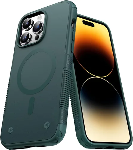 Vista 8 de Rockaway Funda magnética para iPhone 14 Pro Max, compatible con MagSafe, antideslizante, resistente a prueba de golpes, para iPhone 14 Pro Max