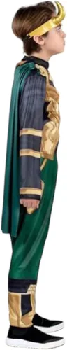 Vista 4 de Jazwares Loki - Disfraz de Halloween para niños, con relleno, capa desmontable y tocado 3D