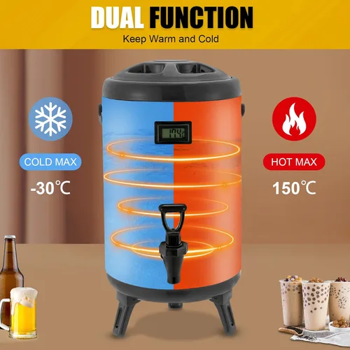 Vista 4 de Dispensador de bebidas aislado, dispensador térmico de bebidas frías y calientes de 12 litros/3.17 galones, dispensador de bebidas calientes aislado