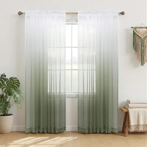 Vista 15 de KOUFALL Cortinas de ventana de baño para ducha, juego de 2 paneles de cortinas cortas transparentes en blanco y negro para cocina, dormitorio