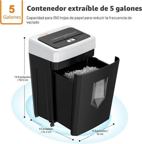 Vista 8 de Bonsaii Trituradora de papel resistente de 15 hojas de corte cruzado de 40
