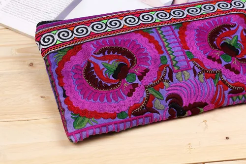 Vista 3 de changnoi Bolsa de mano hecha a mano bolsa de cosméticos bordada Hmong Tribes