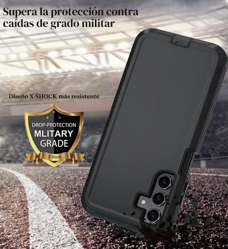 Vista 5 de Qinmay Funda para Samsung Galaxy A15 5G con protector de pantalla HD, resistente a los golpes y a las caídas, funda de 3 capas para Galaxy A15