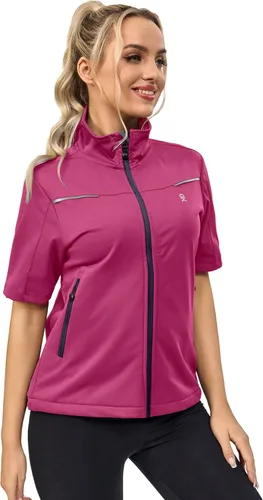 Vista 2 de Little Donkey Andy Chaqueta de manga corta para mujer, chaleco ligero resistente al viento para golf, senderismo, correr