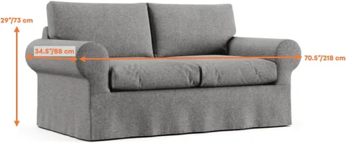 Vista 4 de Comfort Works Funda de repuesto personalizada Ektorp para sofá biplaza, compatible con sofá de 2 plazas IKEA Ektorp (sofá biplaza - gris mediano)