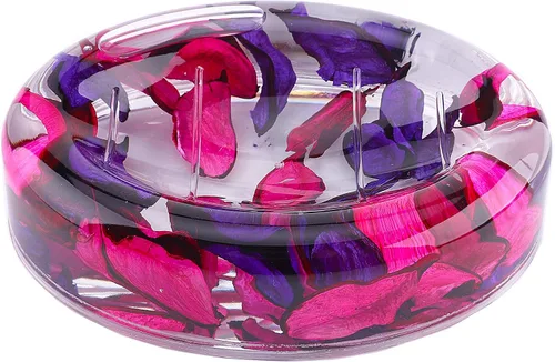 Vista 5 de Locco Decor - Juego de 4 piezas de accesorios para tocador de baño, acrílico líquido con movimiento flotante 3D en forma de hoja