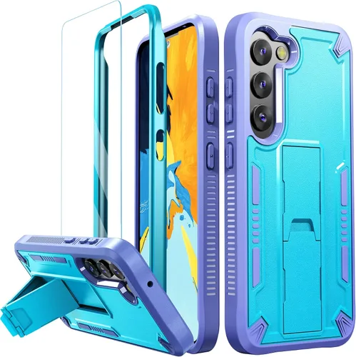 Vista 13 de URBANITE Funda protectora resistente a prueba de golpes para Samsung Galaxy S21 FE 5G, de grado militar, con protector de pantalla y soporte