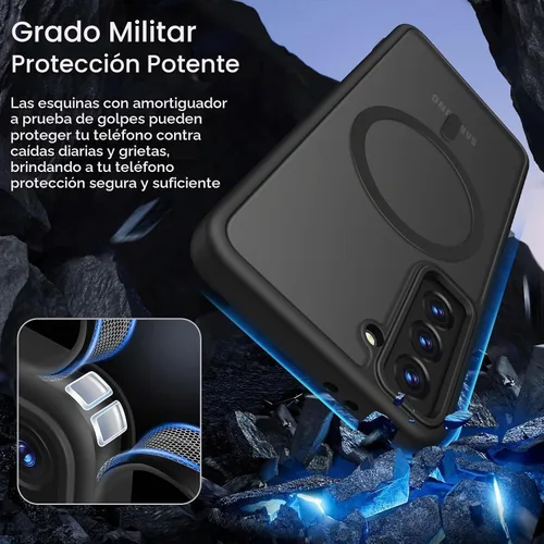 Vista 5 de Rayboen - Funda magnética mate para Samsung Galaxy S21+ Plus, color negro