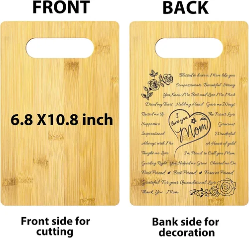 Vista 7 de Regalos para mamá de hija e hijo, regalos de cumpleaños para mamá, tabla de cortar de madera personalizada para mamá, regalos de cumpleaños