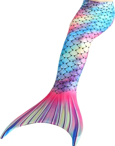 Vista 2 de DNFUN Colas de sirena para nadar para niñas, traje de baño de sirena con monoaleta