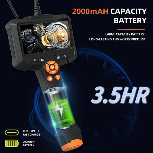 Vista 4 de Daxiongmao Boroscope 1080P Cámara industrial de inspección endoscopio Mechanical Tool for Automotive, HVAC, Plumbing, 4.3" IPS Screen, IP67
