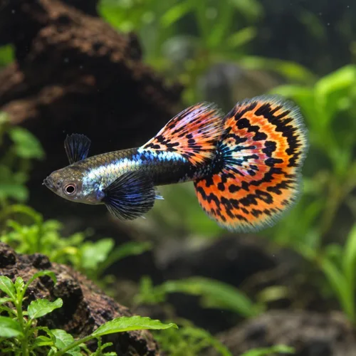 Vista 10 de Swimming Creatures™ 4 Lyretail Balloon Molly (Poecilia sphenops) Peces de acuario vivos de agua dulce – Variedad mixta colorida – Colores Molly