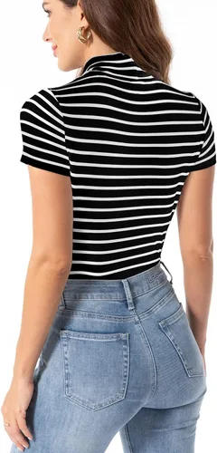 Vista 4 de Zengjo - Camiseta de manga larga con cuello de tortuga para mujer