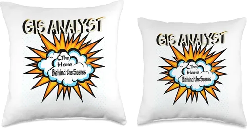 Vista 3 de GIS ANALYST Gifts GIS Analyst-Funny Hero Job - Almohada de trabajo, 16 x 16, multicolor