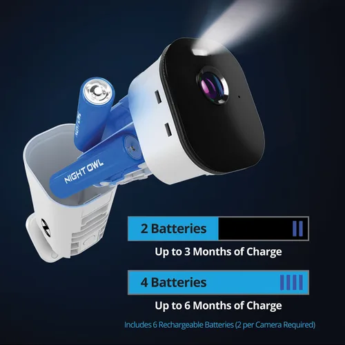 Vista 2 de Night Owl Cámaras de 1080p con batería sin cables con concentrador y microSD de 64 GB, alertas de movimiento, visión remota, sin tarifas mensuales