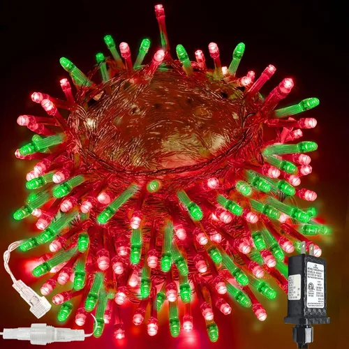 Vista 29 de Guirnalda de 100 luces LED conectables para interiores y exteriores, luces de Navidad blancas cálidas de 33 pies, impermeables, 13 modos