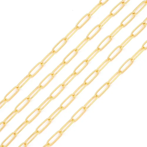Vista 12 de BEADIA - Cadenas planas bañadas en oro de 18 quilates, 3 mm, 2 metros para la fabricación de joyas