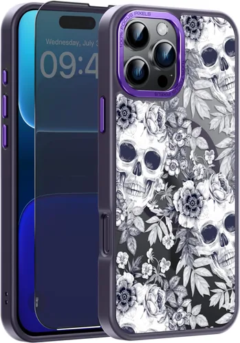 Vista 107 de Goodon para iPhone 15 Pro Max con protector de pantalla de privacidad, compatible con Magsafe, funda translúcida mate a prueba de golpes - Linda