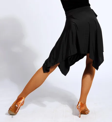 Vista 2 de G2016 latin ballroom dance professional irregular swing skirt (apron style)