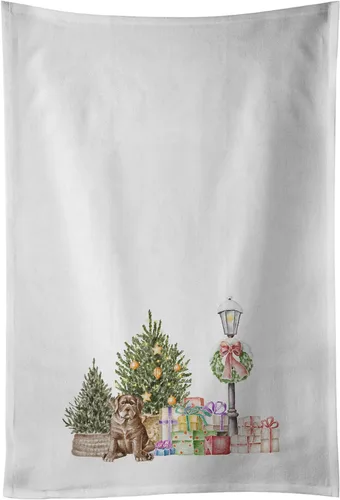 Vista 46 de Caroline's Treasures CK8100WTKT - Juego de 2 toallas de cocina con diseño de bulldog francés con diseño de país de las maravillas navideñas