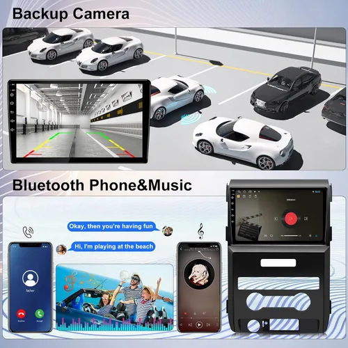 Vista 5 de [4+64GB] Android 13 Car Stereo Upgrade para Ford F150 2009 2010 2011 2012 2013 2014 Soporte de radio inalámbrico Carplay Android Auto 9 '' IPS
