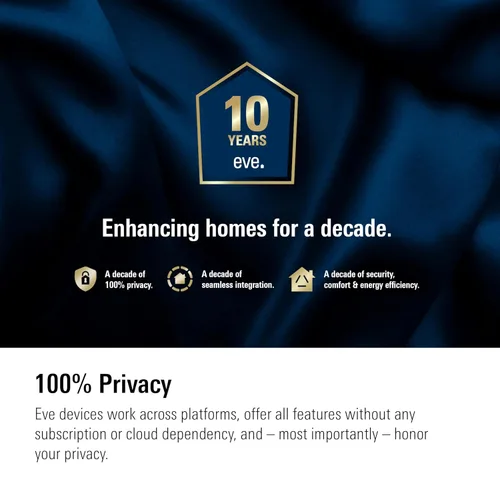 Vista 8 de Eve Energy (Matter) Paquete de 2 – Enchufe inteligente, control por aplicación y voz, 100% privacidad, Matter over Thread, funciona con Apple Home