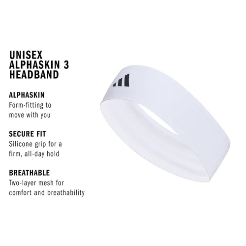 Vista 2 de adidas Diadema elástica Alphaskin unisex para adultos