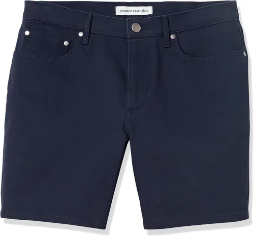Vista 6 de Tienda Essentials Pantalones cortos elásticos con 5 bolsillos y entrepierna de 7 pulgadas para hombre