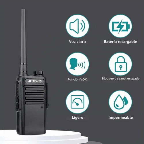 Vista 6 de Retevis Walkie Talkies impermeables RT47 IP67 con micrófono, construcción Negro