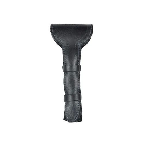 Vista 2 de Hide & Drink, Funda protectora de cuero para maquinilla de afeitar de doble filo, bolsa de viaje para afeitar, hecha a mano (negro carbón)