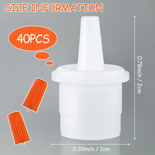 Vista 2 de Kit de 44 piezas de pegamento para pestañas, kit de tapas de pegamento para pestañas, puntas de boquilla, tapones para botellas, puntas de boca