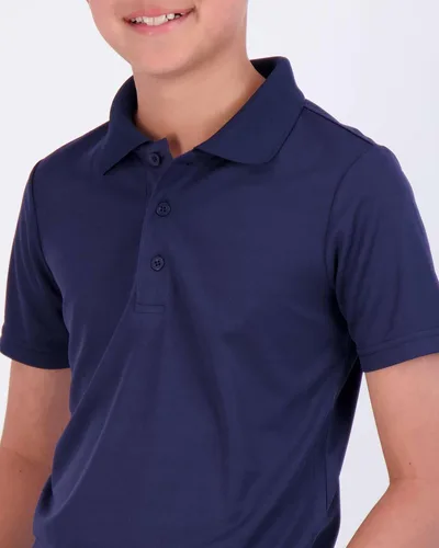 Vista 3 de Real Essentials Paquete de 3: Polo de manga corta para niño, uniforme escolar, rendimiento activo, golf (de 4 a 16 años)