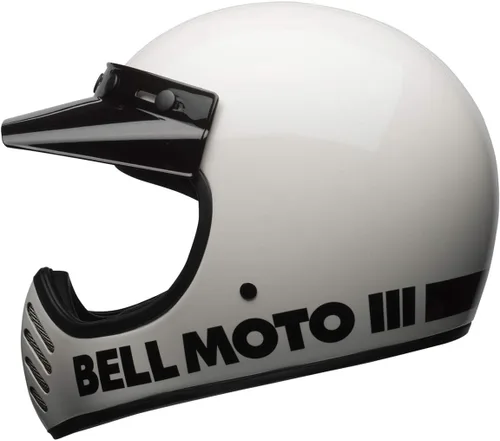 Vista 5 de Casco Bell Moto-3, Blanco Clásico, Mediano