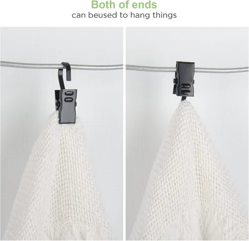 Vista 5 de 50 clips para luces de toldo, ganchos de acero inoxidable, ganchos de cortina, clips de Bulldog para colgar mantel, toallas, clips para camping