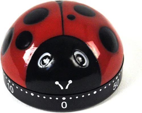 Vista 5 de Mariquita temporizador de cocina Kikkerland, Ladybug, Rojo