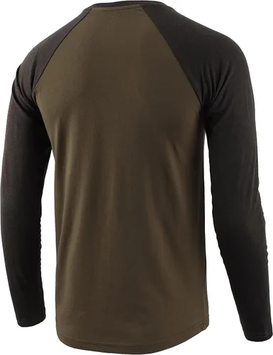 Vista 4 de HARBETH Camiseta de manga larga para hombre, estilo casual, vintage, ajustada, deportiva, gimnasio, entrenamiento, béisbol, senderismo