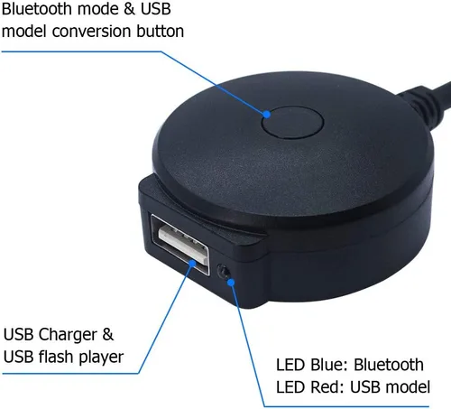 Vista 2 de Adaptador Bluetooth compatible con Mercedes Benz MMI Puerto Celular Apple iPhone iPod Android Dispositivos Capaces Play HiFi Music