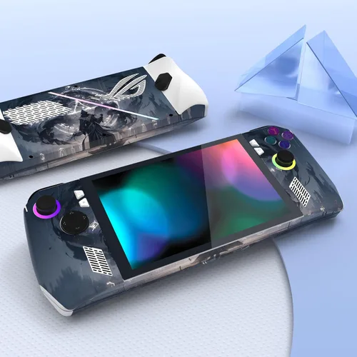 Vista 3 de PlayVital Juego de 2 calcomanías protectoras para ROG Ally, calcomanías personalizadas de vinilo para consola de juegos portátil ROG Ally