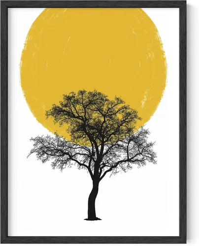 Vista 8 de HAUS AND HUES Póster artístico de sol, arte nórdico para pared, decoración de pared con sol amarillo, impresión de arte moderno de mediados