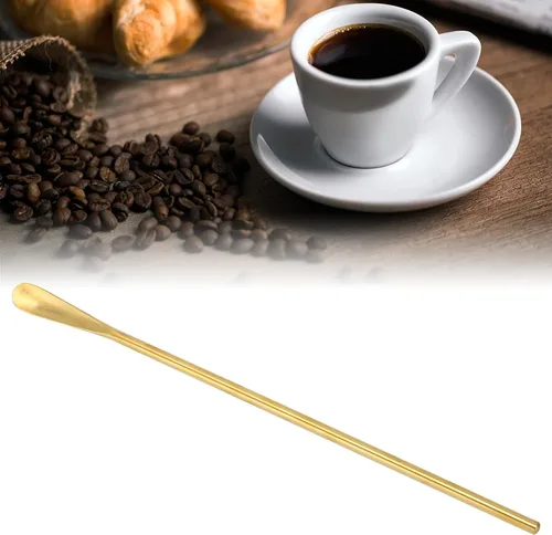 Vista 9 de Cuchara de bar agitadores de cóctel para bebidas, cuchara mezcladora de acero inoxidable de 10.2 pulgadas, mango largo, cuchara pequeña para café