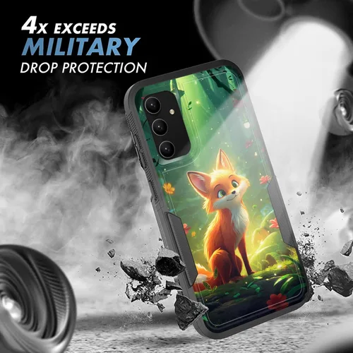 Vista 745 de Funda para Galaxy A14 5G, resistente de doble capa híbrida de policarbonato duro, goma suave, a prueba de golpes, funda protectora resistente