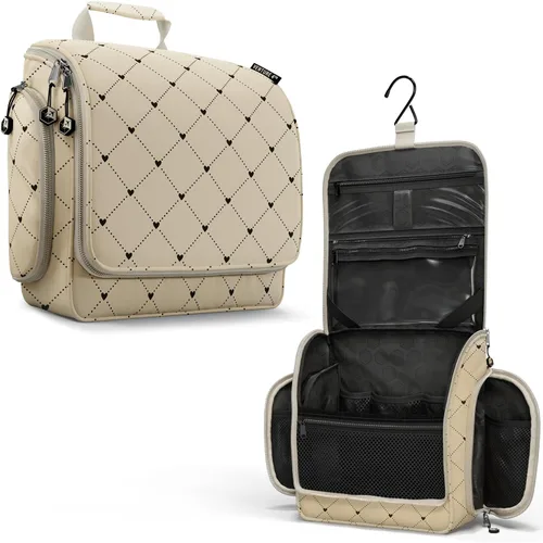 Vista 16 de VENTURE 4TH Neceser de viaje colgante para mujeres y hombres - Organizador grande de artículos de tocador con 18 compartimentos, bolsa extraíble